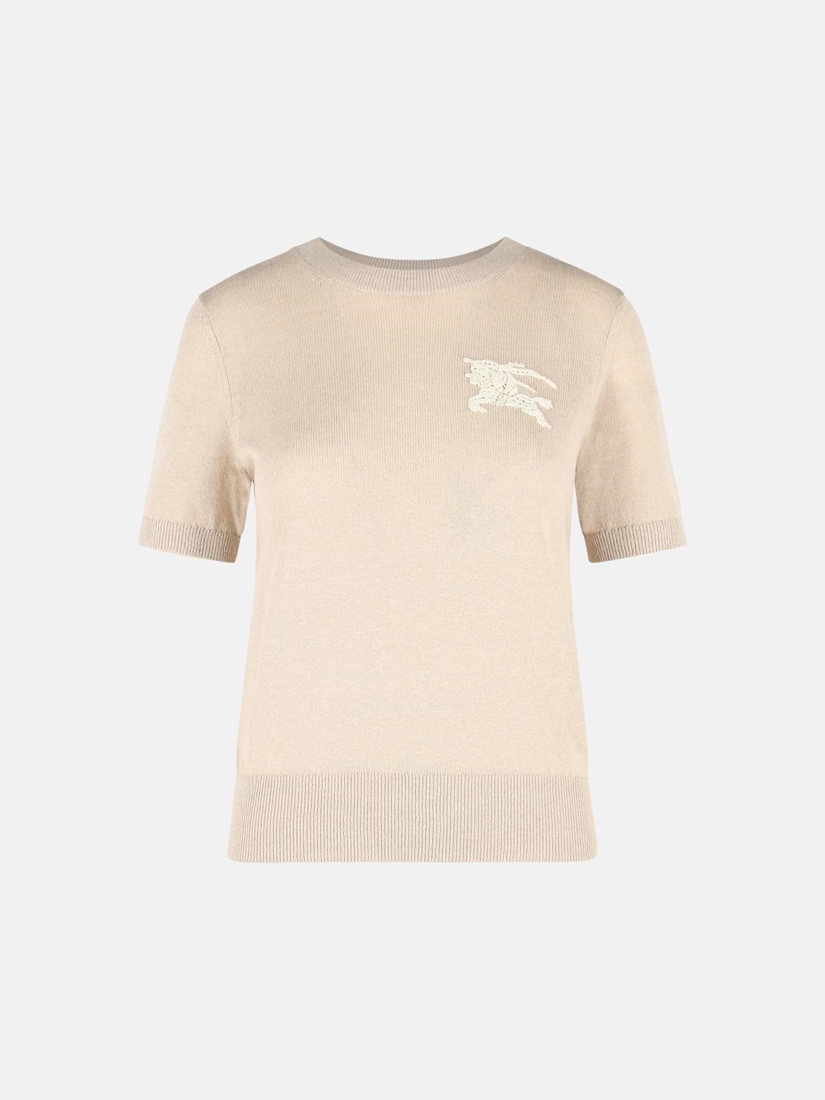 BURBERRY 'Anisa' Beige Cotton And Wool Sweater　BURBERRY 'Anisa' ベージュ コットン & ウール セーター BURBERRY