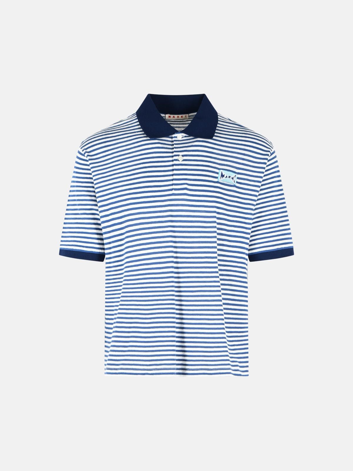 MARNI Two-Tone Linen Blend Polo Shirt　MARNI ツートーン リネン ブレンド ポロシャツ MARNI