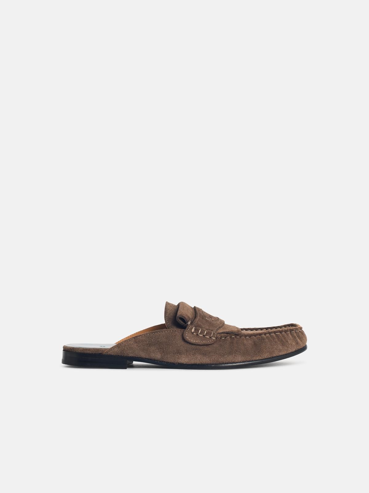 MARNI Brown Suede Sabots　MARNI ブラウン スエード サボ MARNI