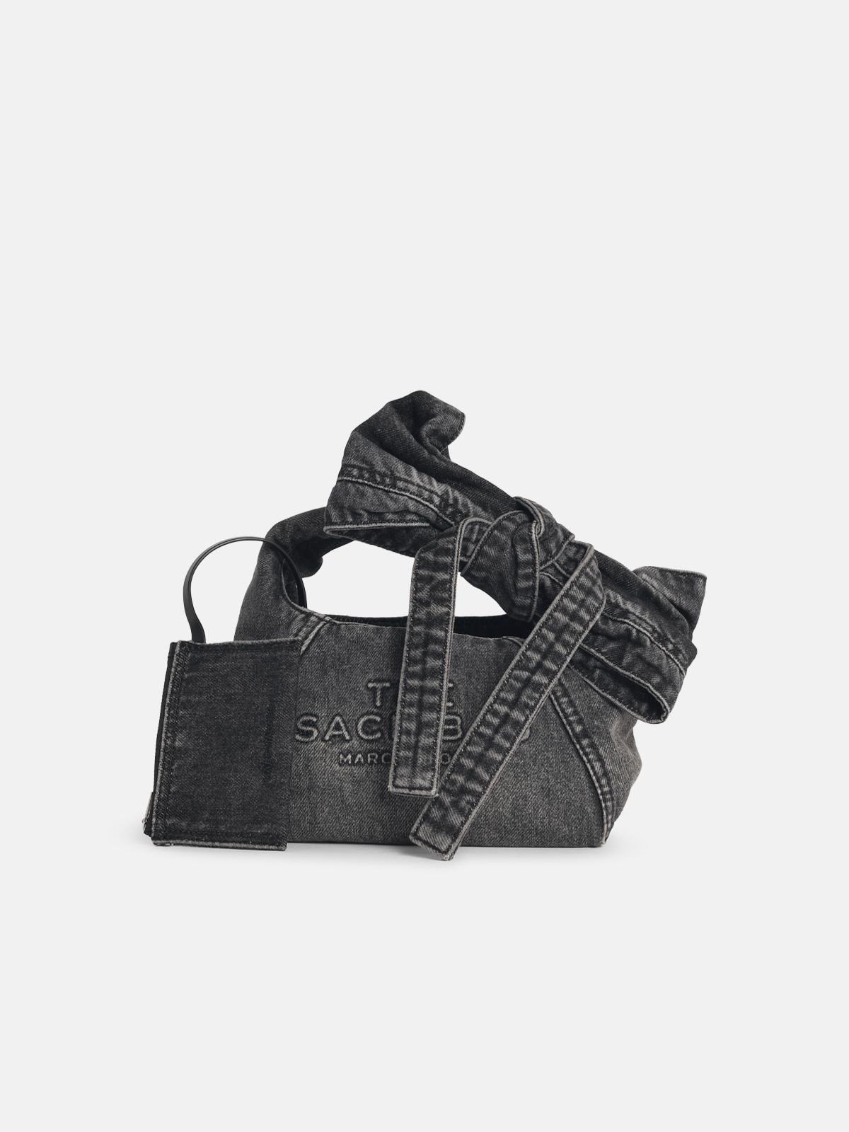 MARC JACOBS 'The Sack Mini' Washed Black Denim Bag
