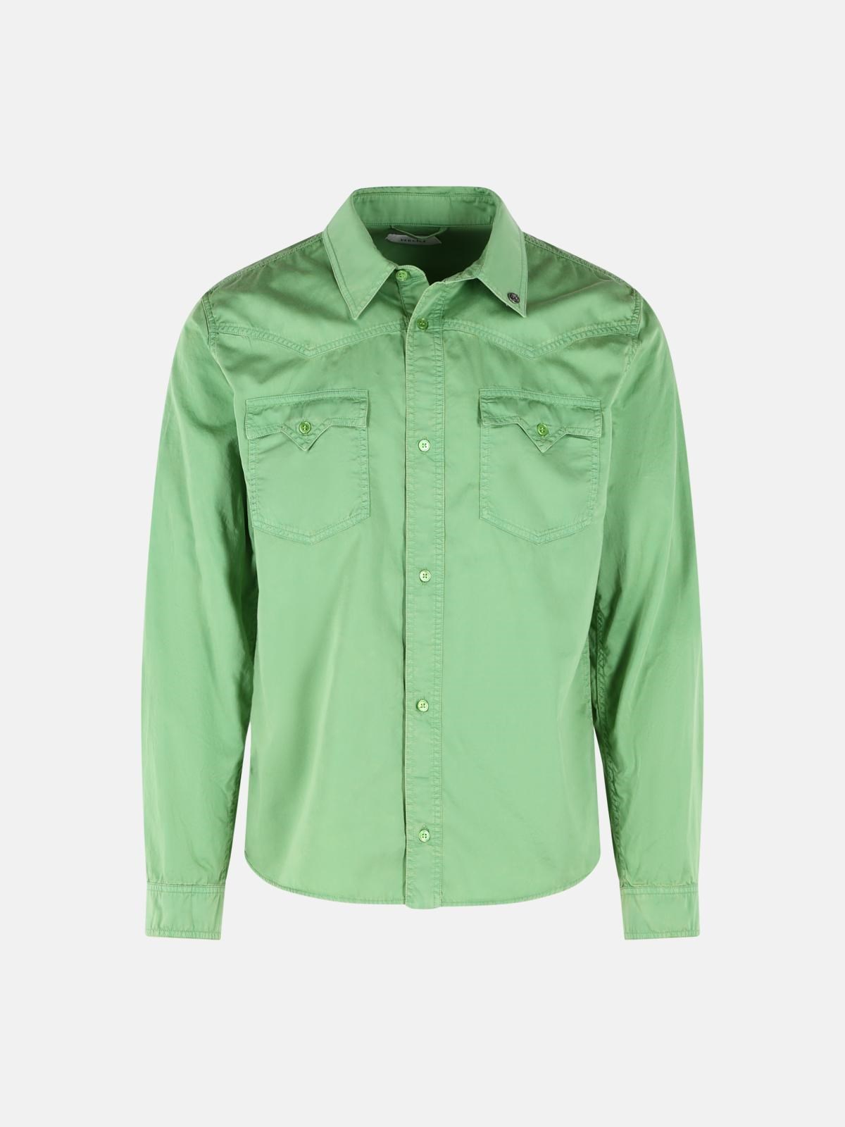 VERSACE VERSACE Green Cotton Shirt　VERSACE グリーン コットン シャツ