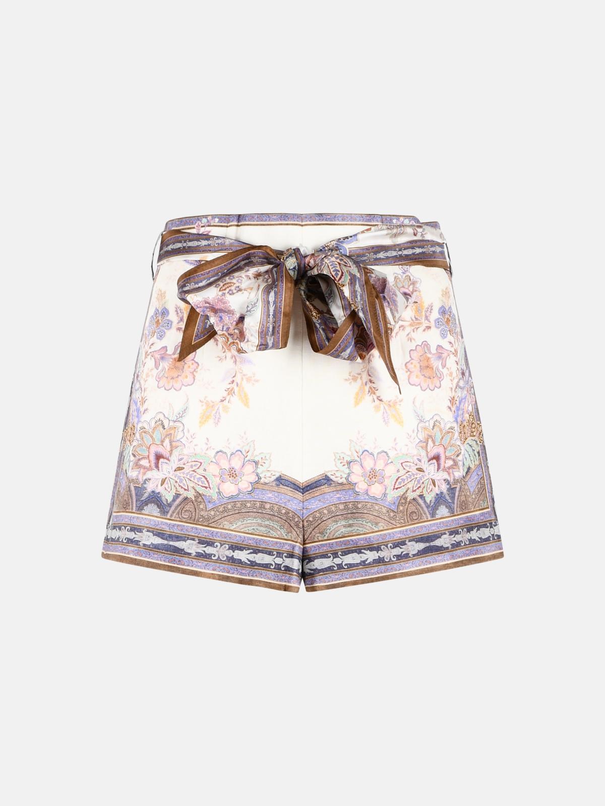 Zimmermann ZIMMERMANN 'Luna' Cream Linen Shorts　ZIMMERMANN ルナ クリーム リネン ショーツ