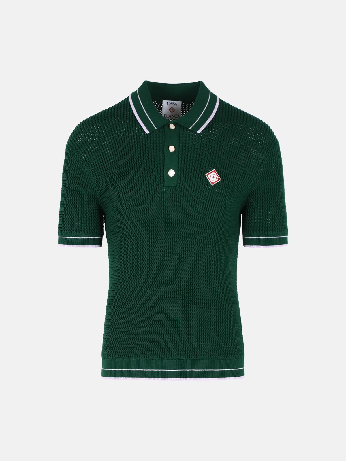 CASABLANCA Pine Green Cotton Polo Shirt　カサブランカ パイングリーン コットン ポロシャツ CASABLANCA
