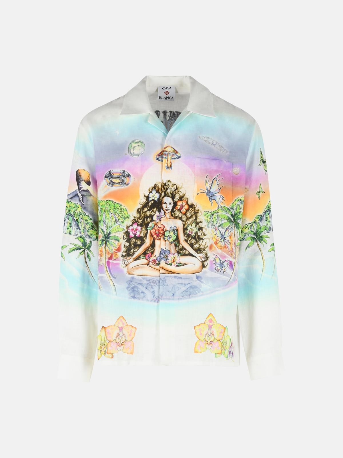 CASABLANCA 'Innocence' White Linen Shirt　カサブランカ Innocence ホワイト リネン シャツ CASABLANCA