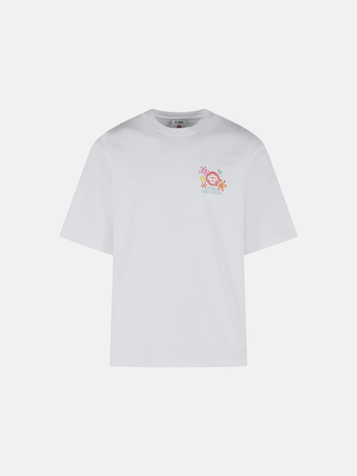 CASABLANCA 'Collage D'icones' White Cotton T-Shirt　カサブランカ Collage D'icones ホワイト コットン T シャツ CASABLANCA