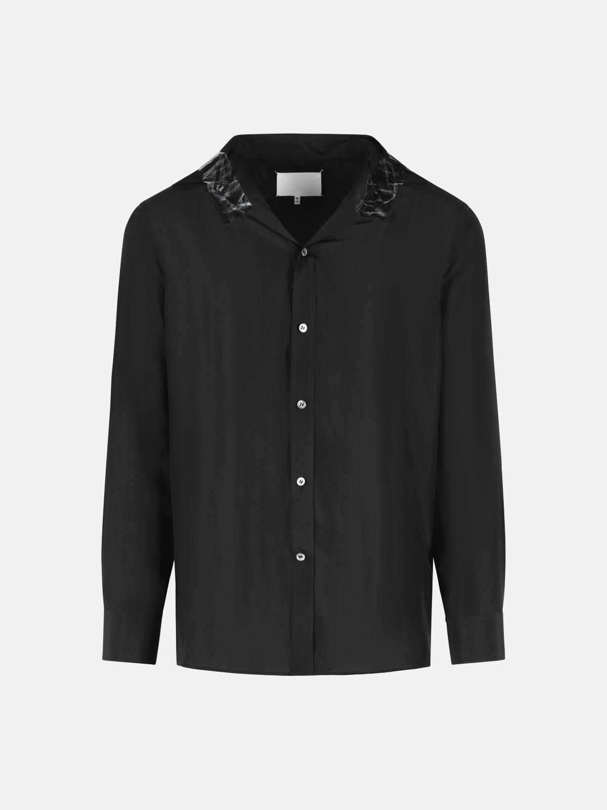 MAISON MARGIELA Black Silk Shirt　MAISON MARGIELA ブラック シルク シャツ MAISON