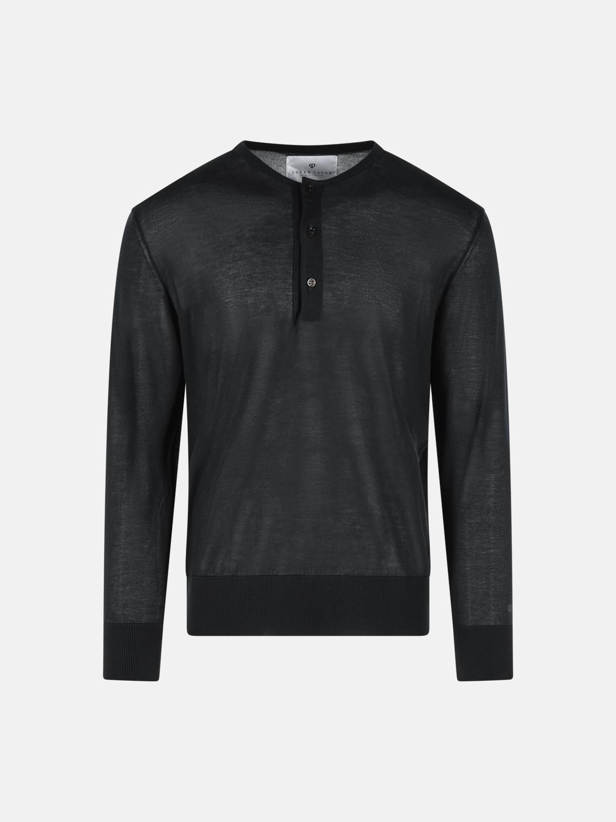 Seven Gauge 'serafino' Black Lyocell Sweater