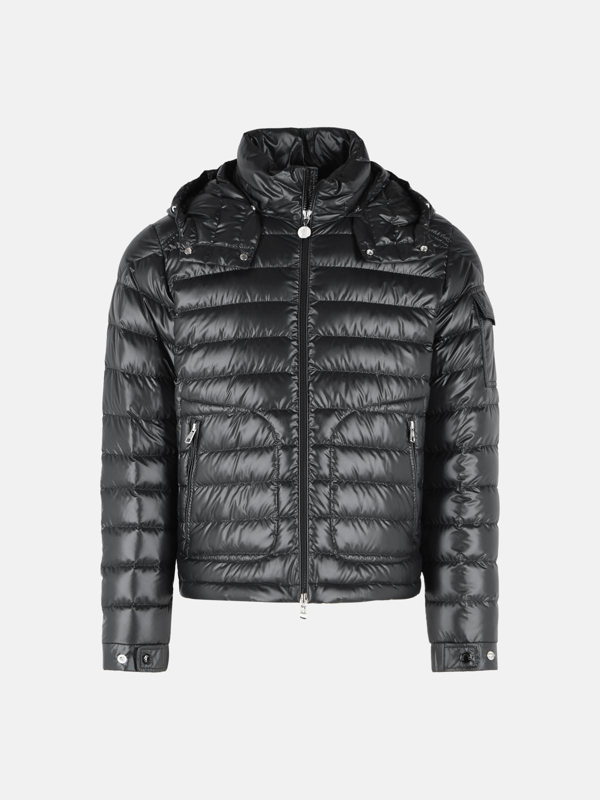 MONCLER 'Lauros' Short Hooded Down Jacket In Black Polyester