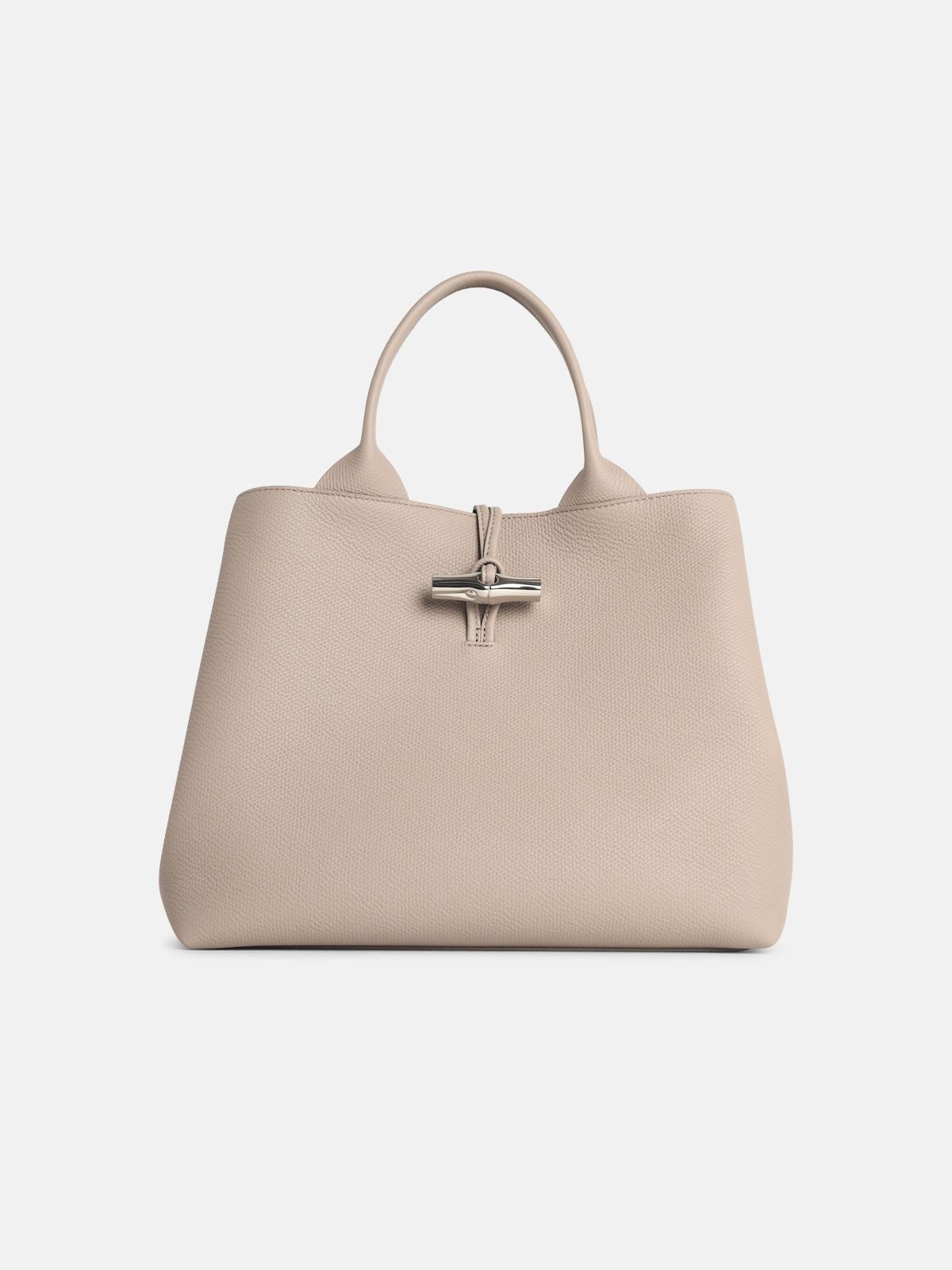 LONGCHAMP Bag With 'L Le Roseau' Handle In Clay Leather LONGCHAMP