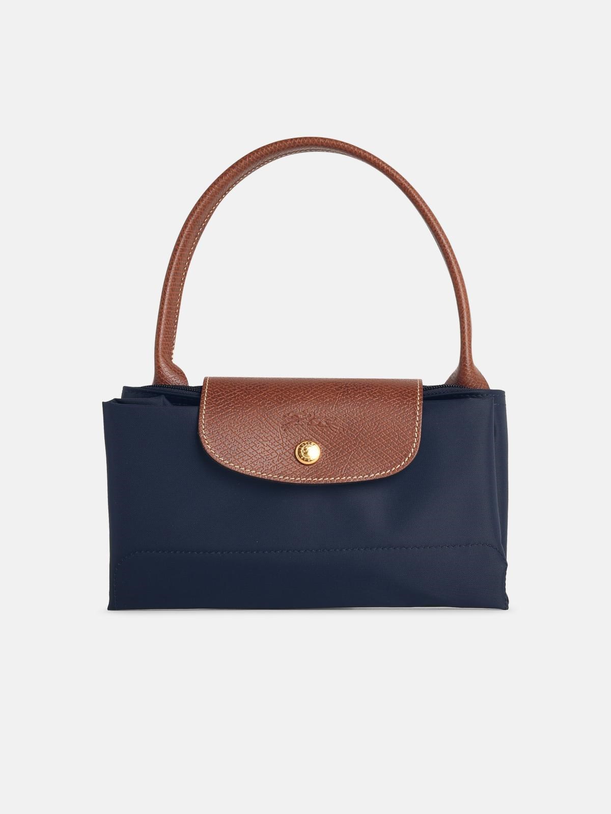 Longchamp Bag With 'l Le Pliage Original' Handle In Tela 'marine' In Pattern