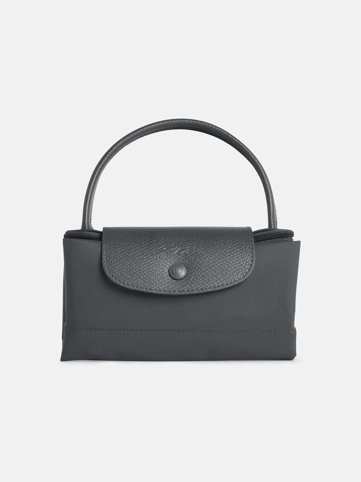 Longchamp Bag With 's Le Pliage One' Handle In Anthracite Tela In Black