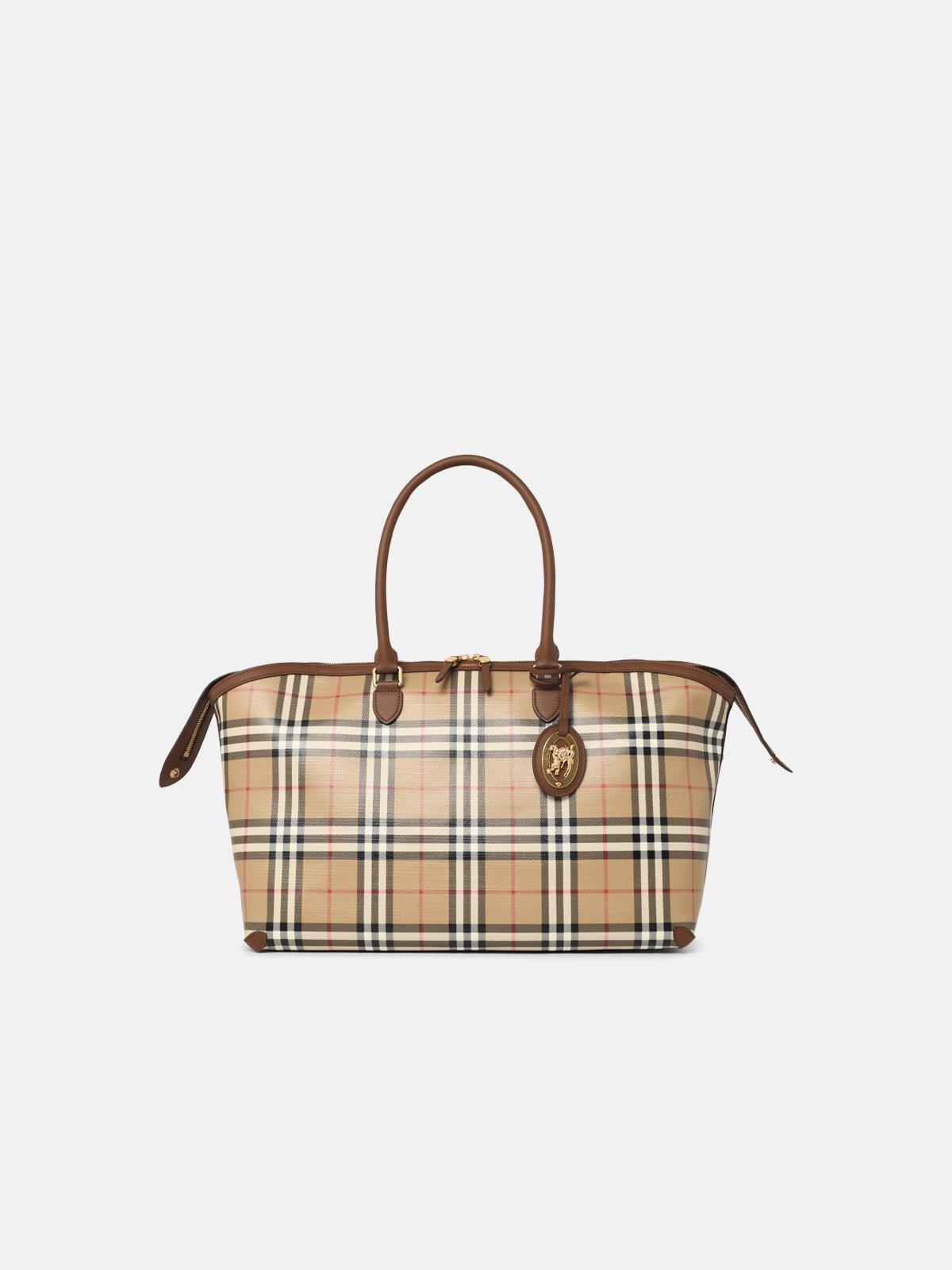 BURBERRY Beige Cotton Medium Tote Bag Archive
