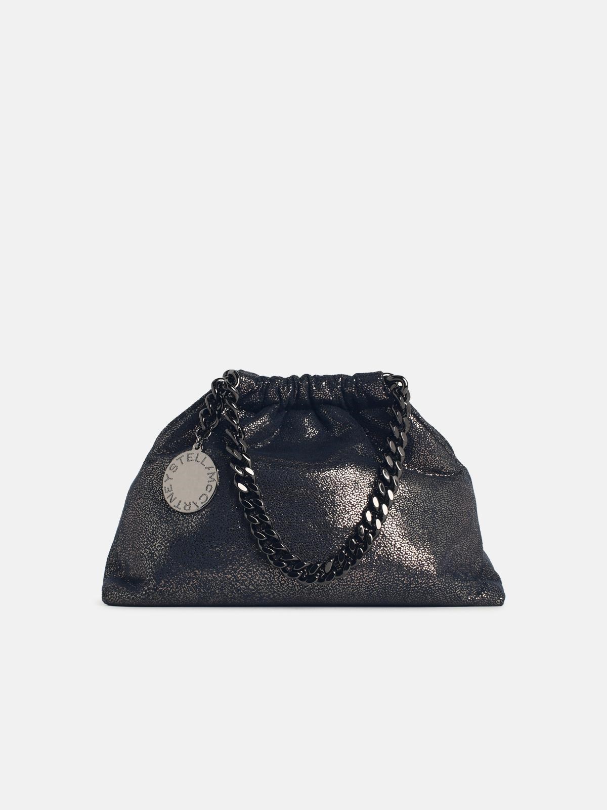 Stella Mccartney 'falabella' Mini Bag With Dark Navy 'shaggy Deer' Drawstring