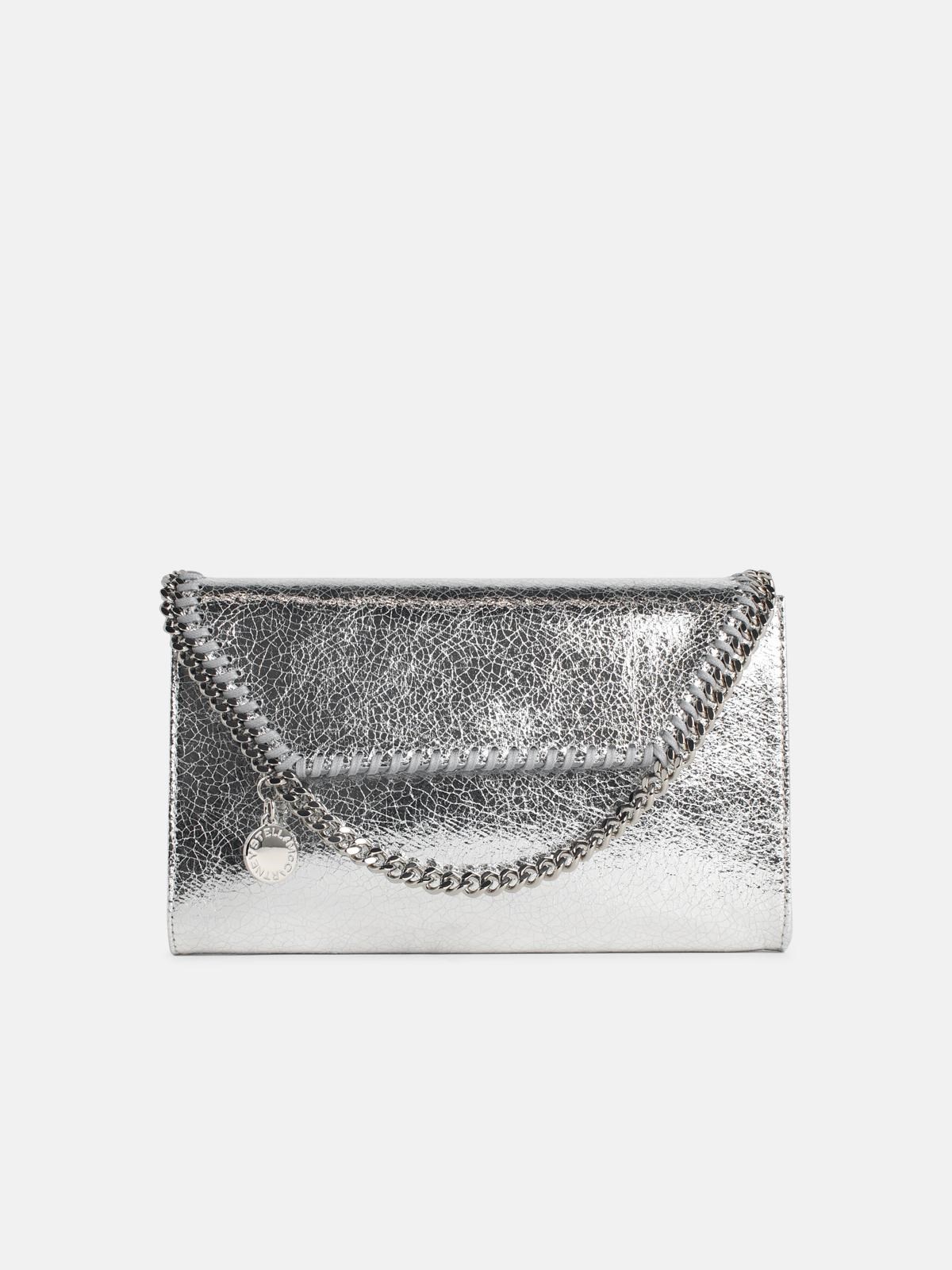 STELLA Mc CARTNEY 'Falabella' Silver Vegan Leather Wallet Bag STELLA