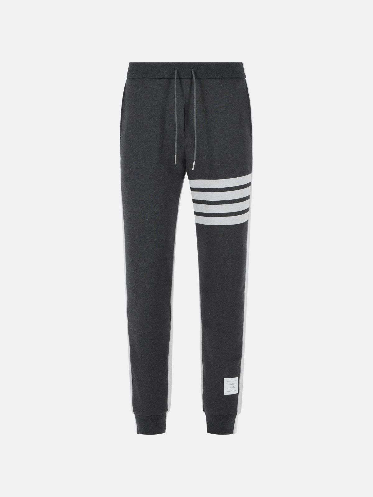 THOM BROWNE THOM BROWNE 'Colorblock 4 Bar' Grey Cotton Pants