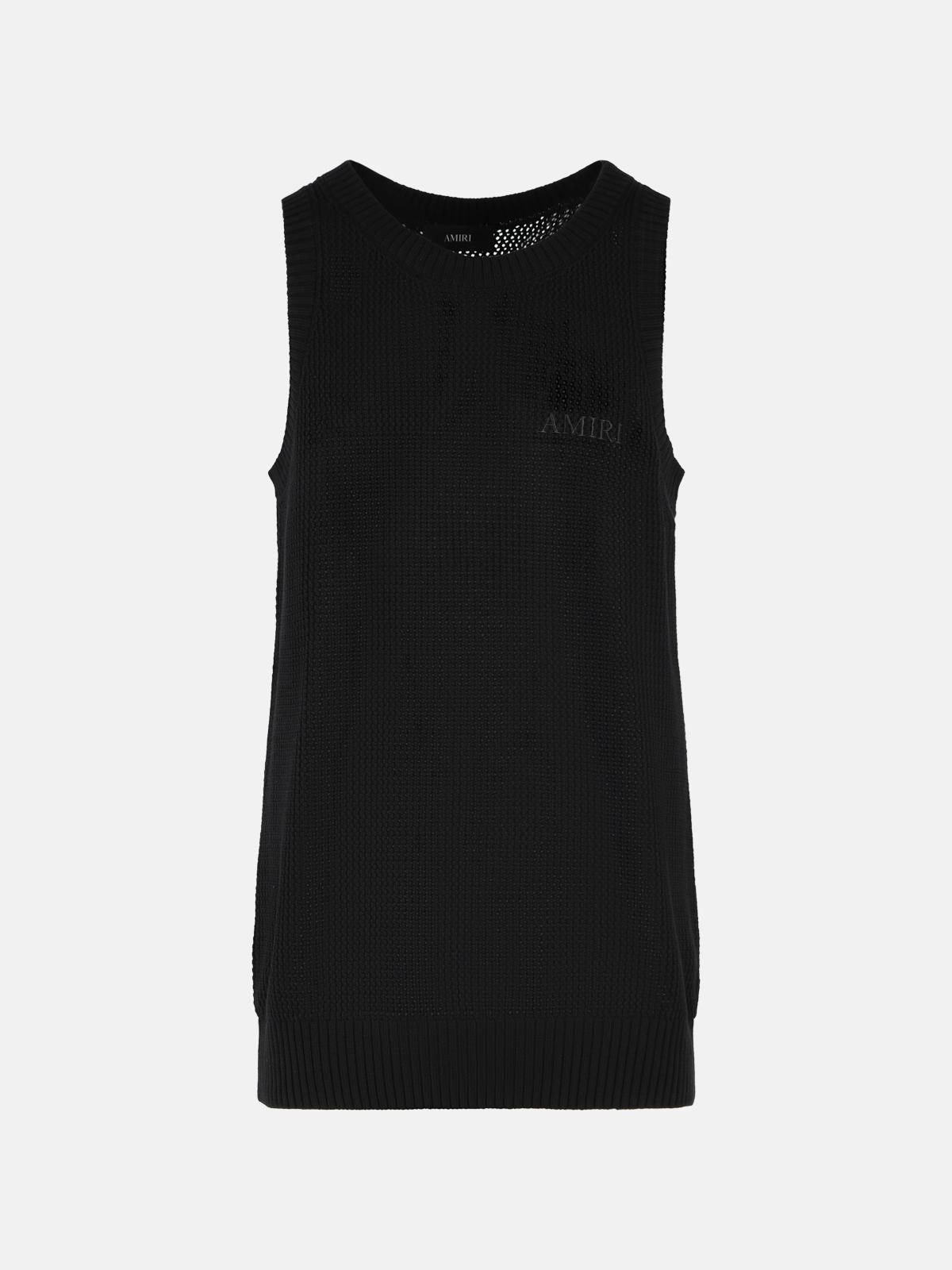 Amiri AMIRI 'Knit Mesh' Black Cotton Tank Top　AMIRI ニット メッシュ ブラック コットン タンク トップ