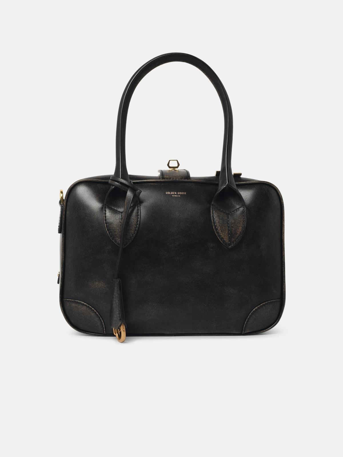GOLDEN GOOSE Vintage 'Vita New' Black Leather Bag