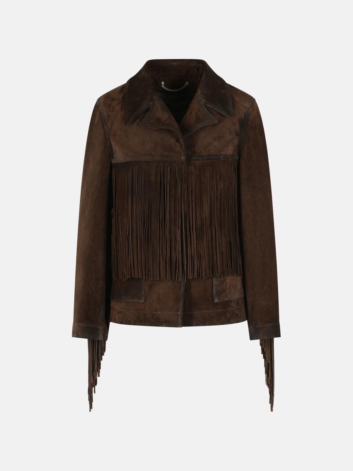 GOLDEN GOOSE 'Olinda' Jacket With Brown Leather Fringes