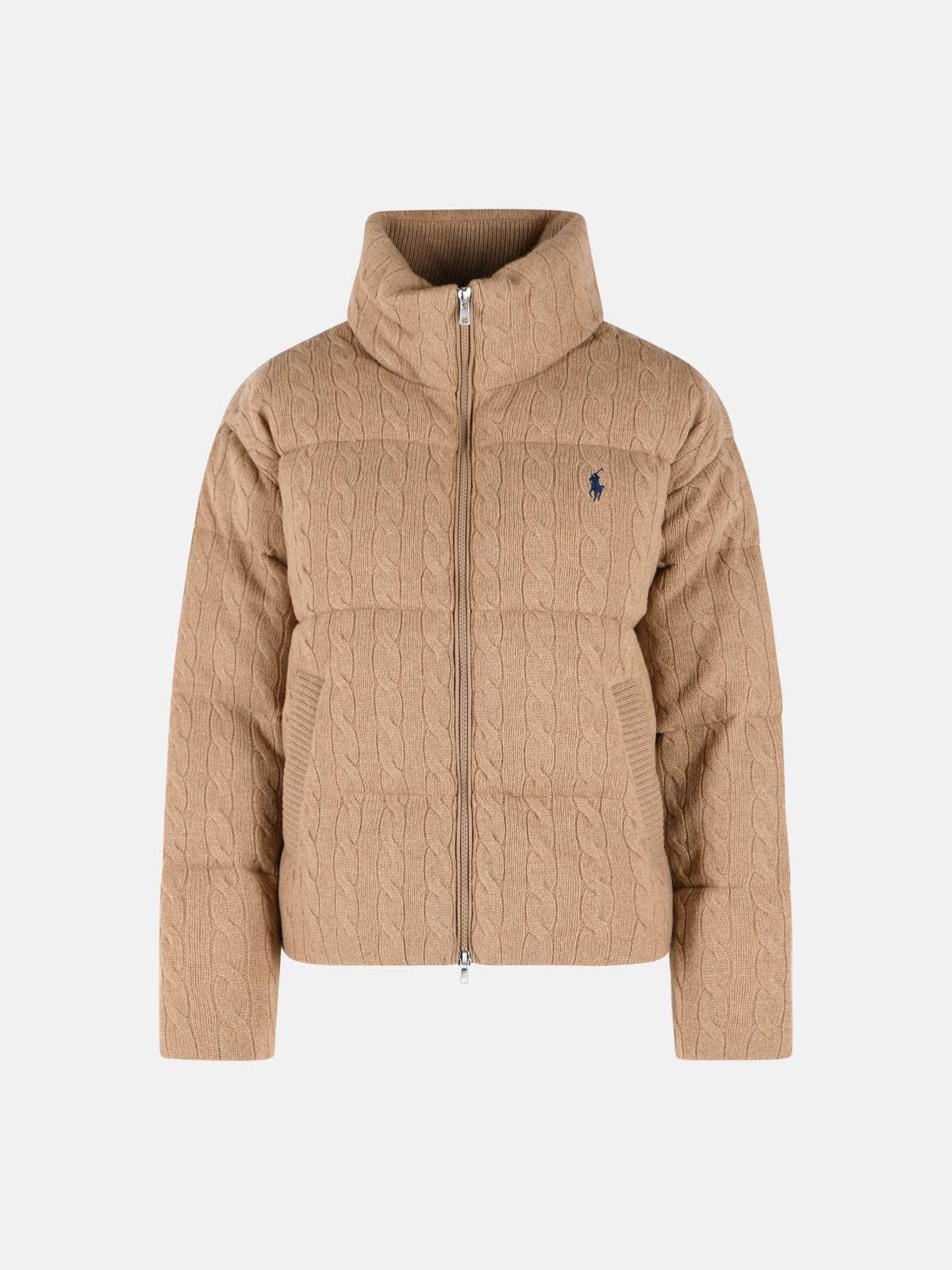 POLO RALPH LAUREN Beige Wool And Cashmere Down Jacket