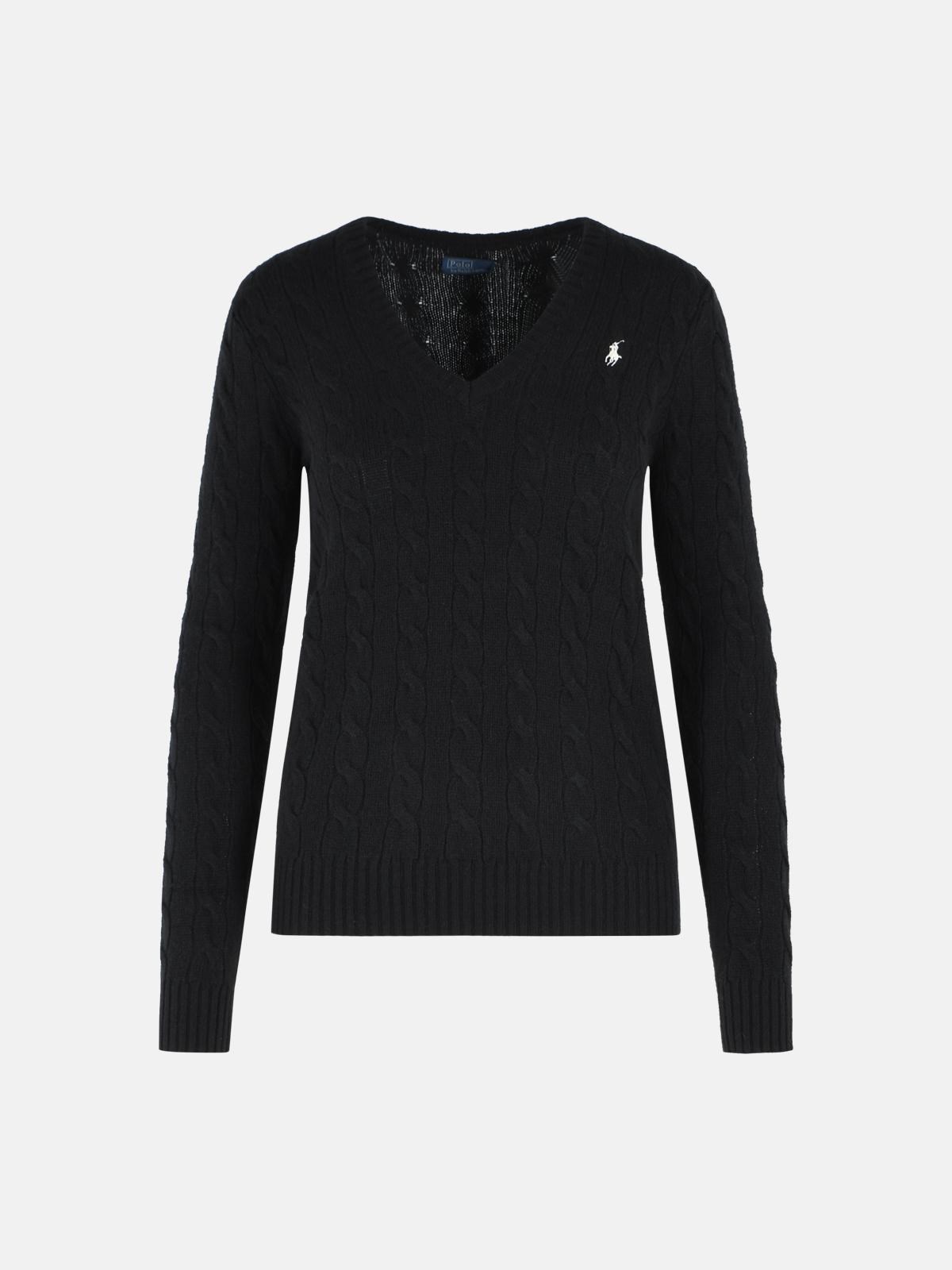 POLO RALPH LAUREN 'Kimberly' Black Wool And Cashmere Sweater