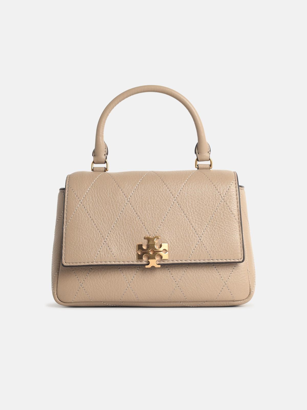 TORY BURCH 'Charlie Matelassé' Mini Bag In Beige Leather　TORY BURCH チャーリー マトラッセ ミニバッグ ベージュ レザー TORY