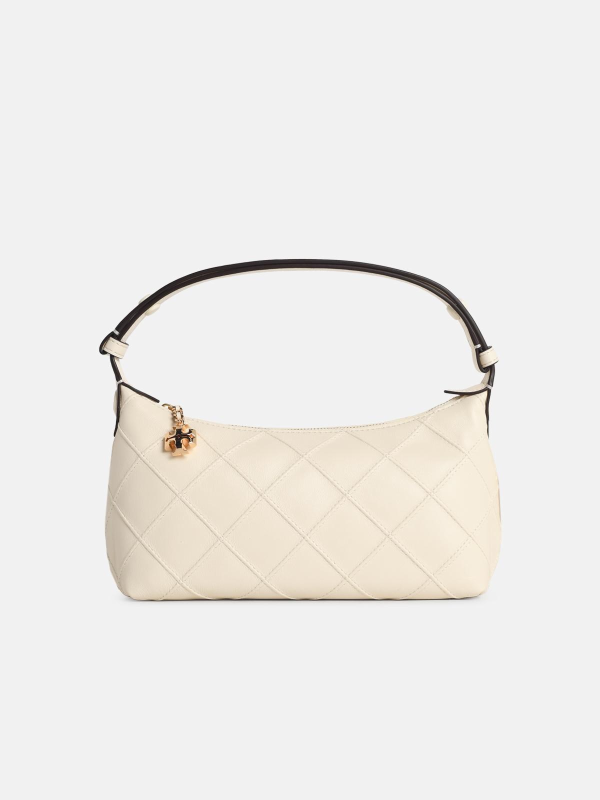 TORY BURCH 'Fleming' Mini Clutch Bag In Light Cream Nappa Leather　TORY BURCH ライトクリームナッパレザー「フレミング」ミニクラッチバッグ TORY