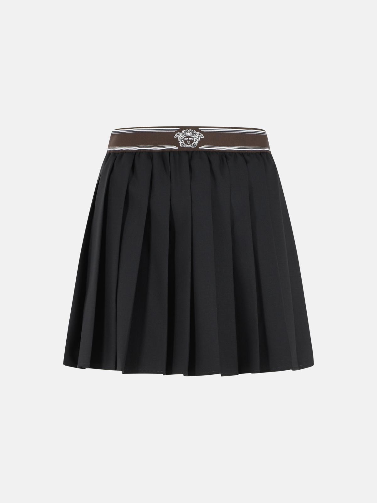 Versace Black Wool And Mohair Miniskirt