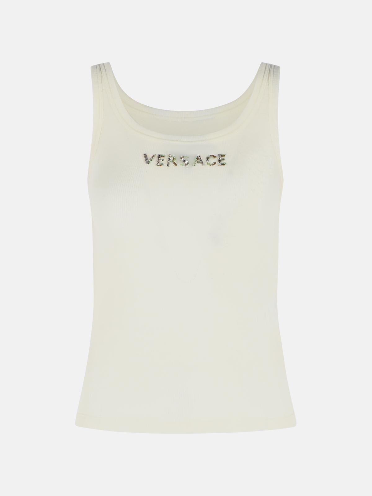 Versace Cream Virgin Wool Tank Top