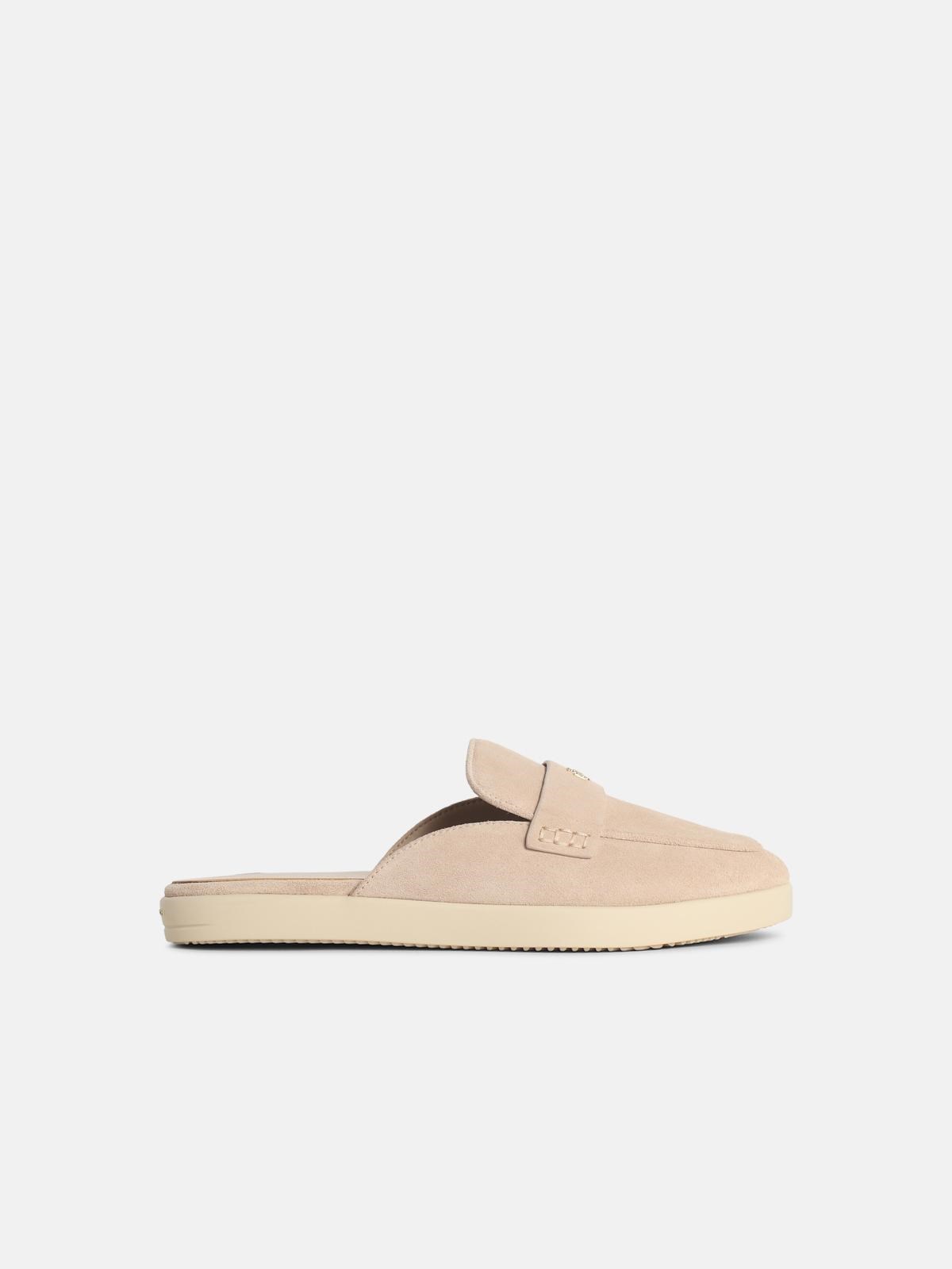 TORY BURCH 'Ballet Sport' Ivory Leather Mules　TORY BURCH バレエ スポーツ アイボリー レザー ミュール TORY