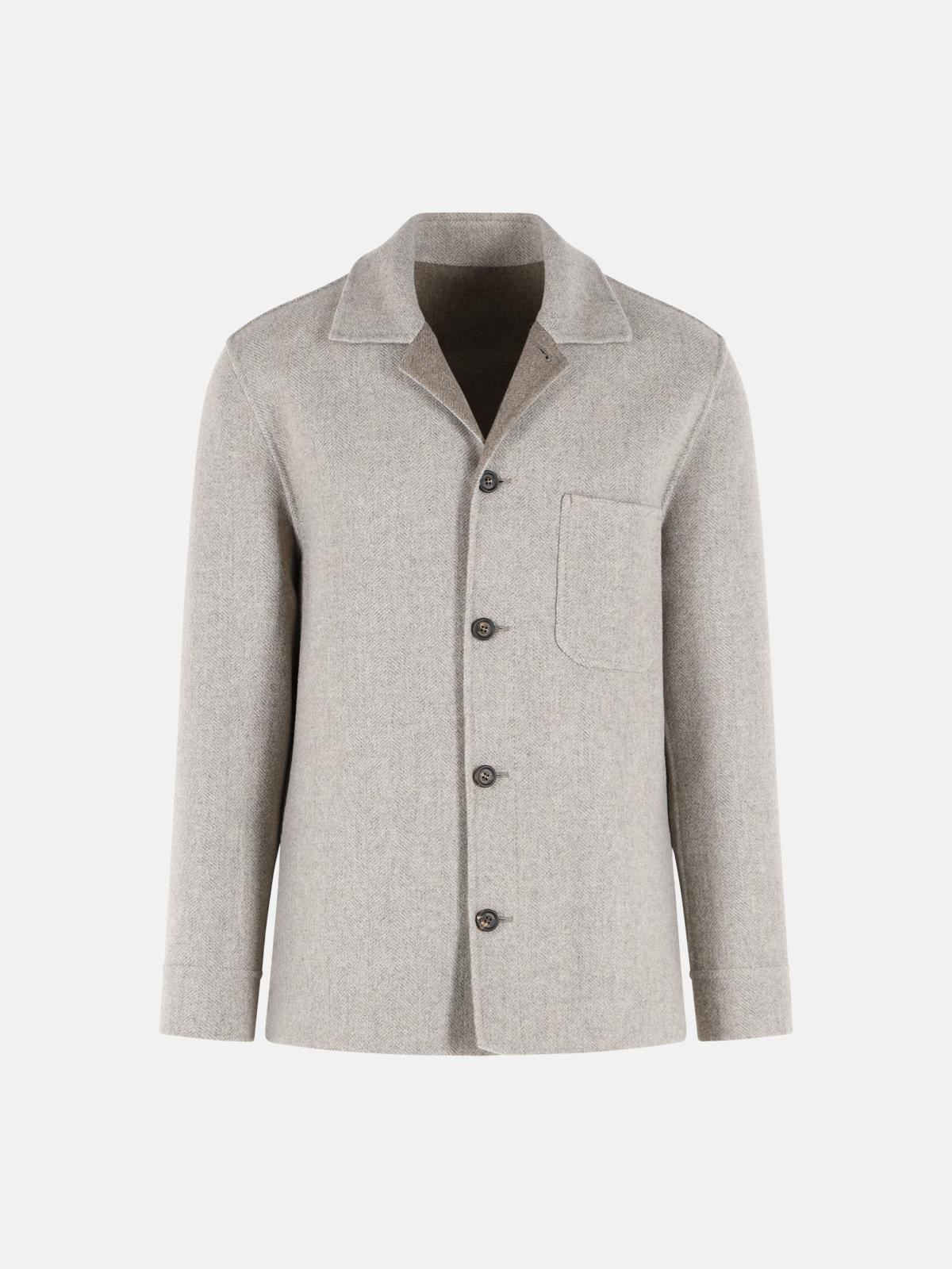 ELEVENTY Green And Beige Wool And Cashmere Overshirt