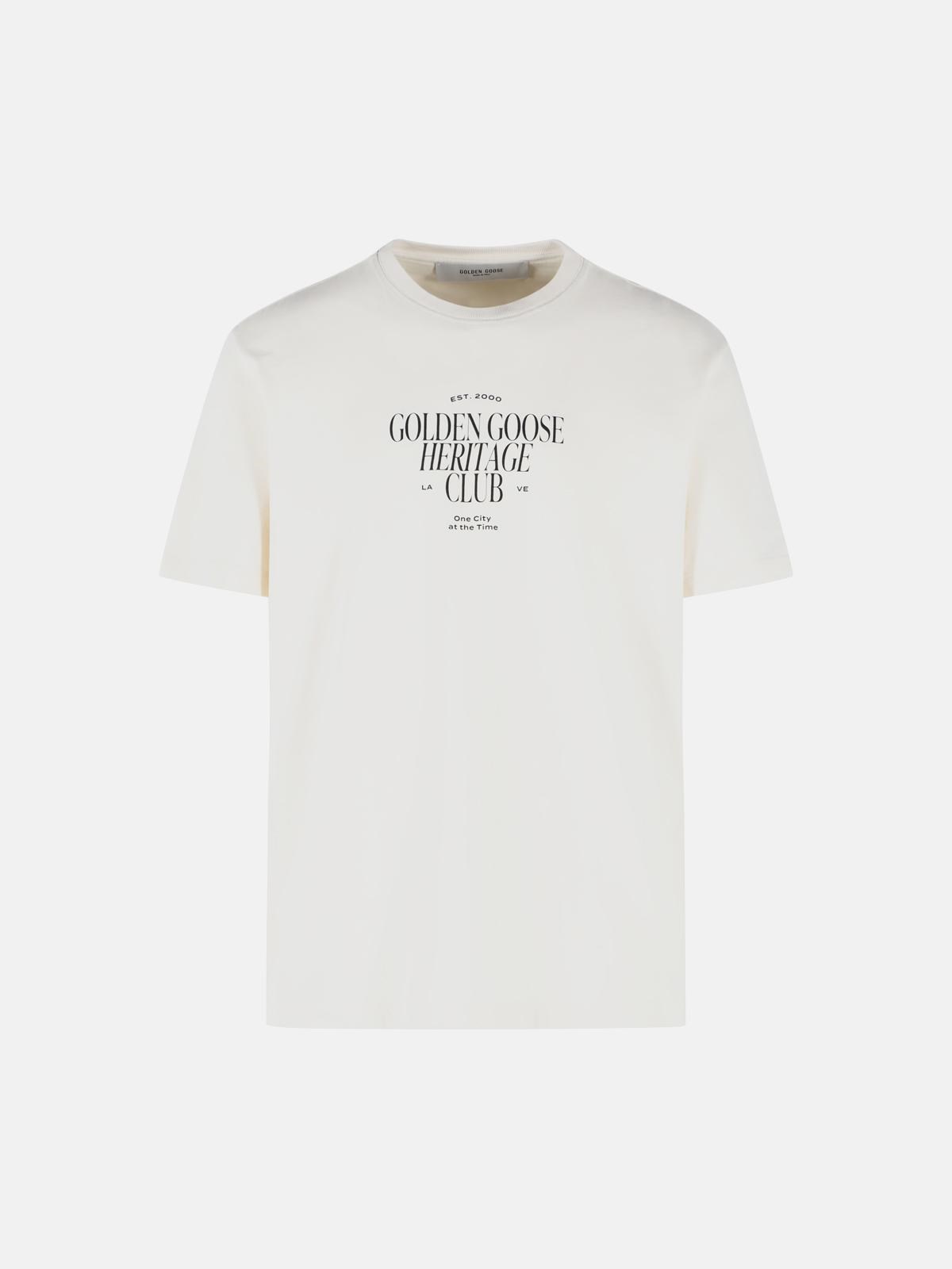 GOLDEN GOOSE 'Journey' White Cotton T-Shirt