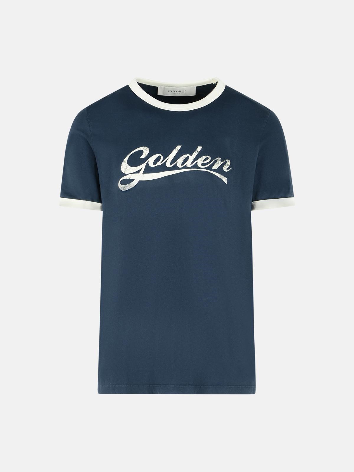 GOLDEN GOOSE Blue Cotton T-Shirt