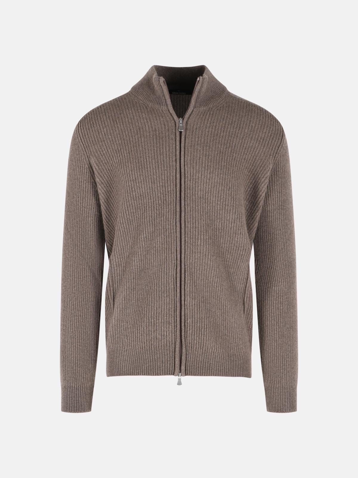 Gran Sasso Brown Cashmere Cardigan