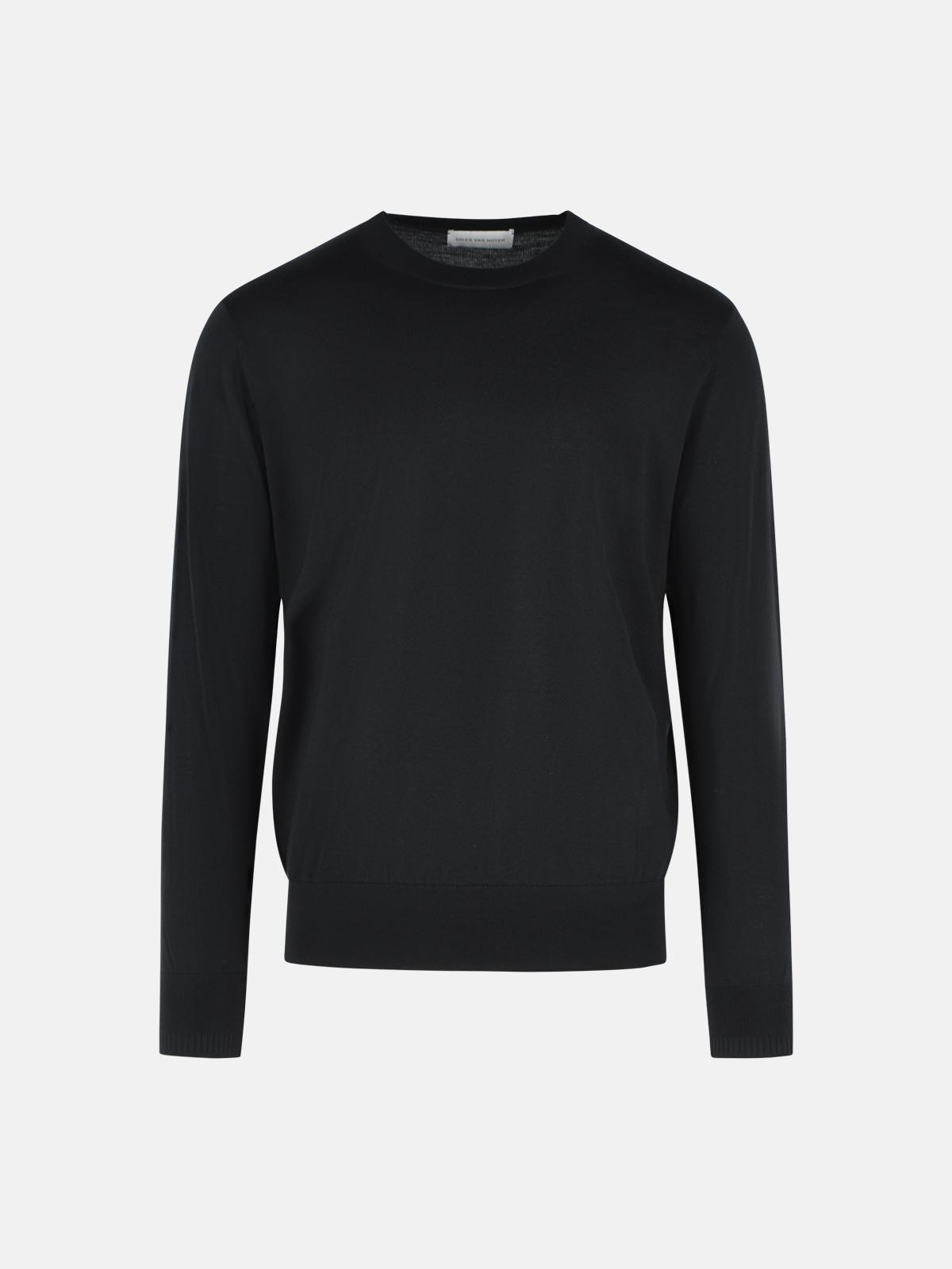 DRIES VAN NOTEN 'Murton' Black Merino Wool Sweater