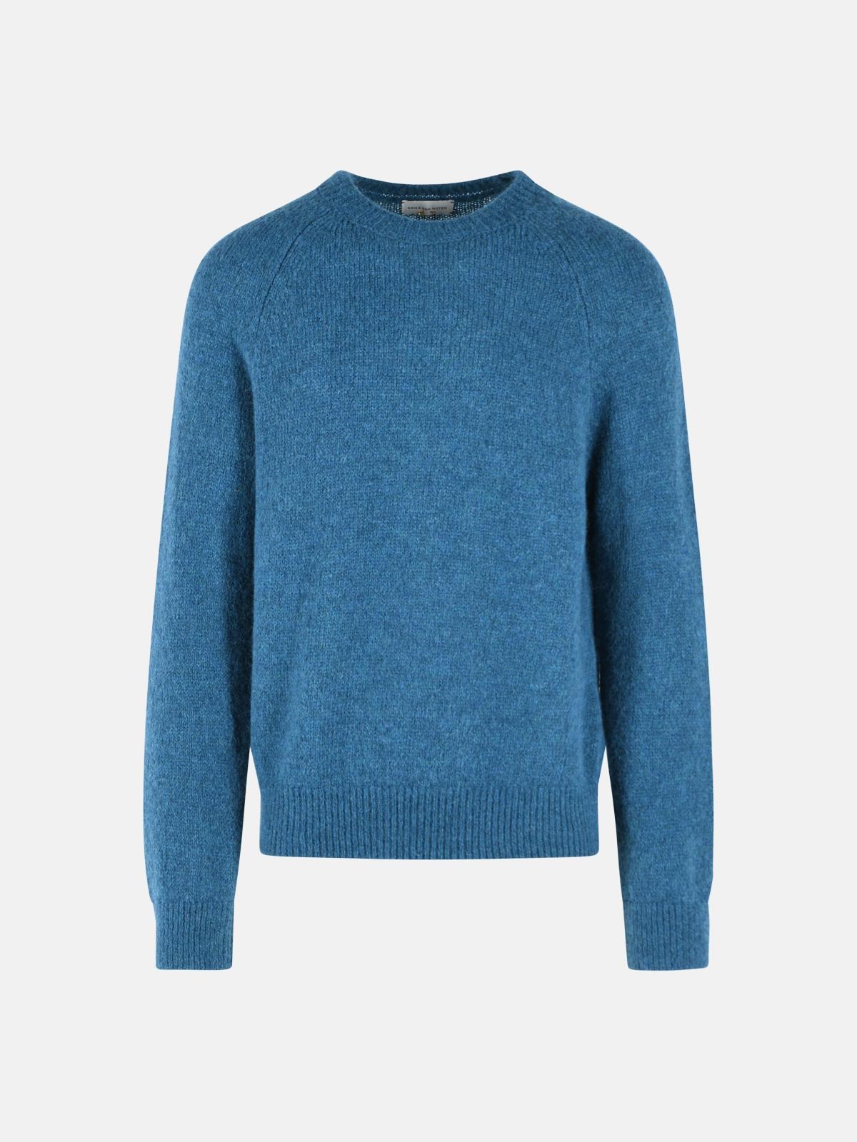 DRIES VAN NOTEN 'Melbourne' Blue Alpaca Blend Sweater