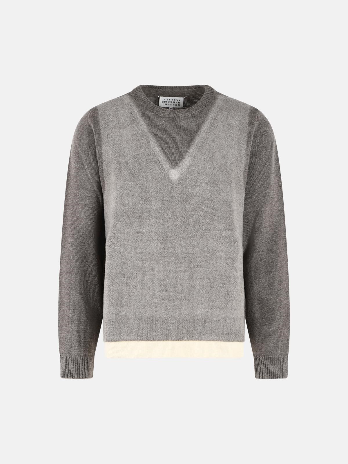 Maison Margiela 'fused' Beige Virgin Wool Sweater In Sand