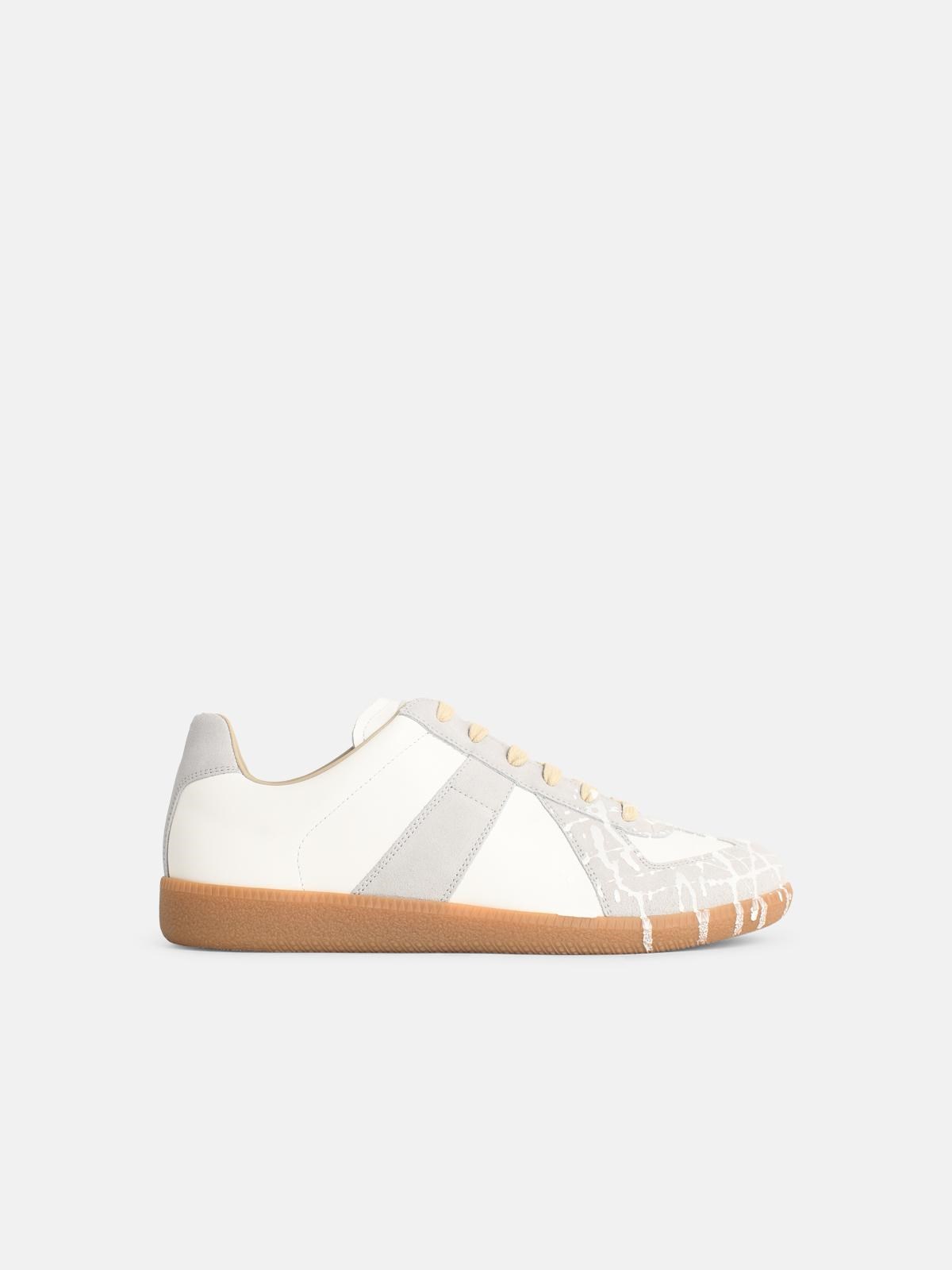 MAISON MARGIELA 'Replica' White Leather Sneakers