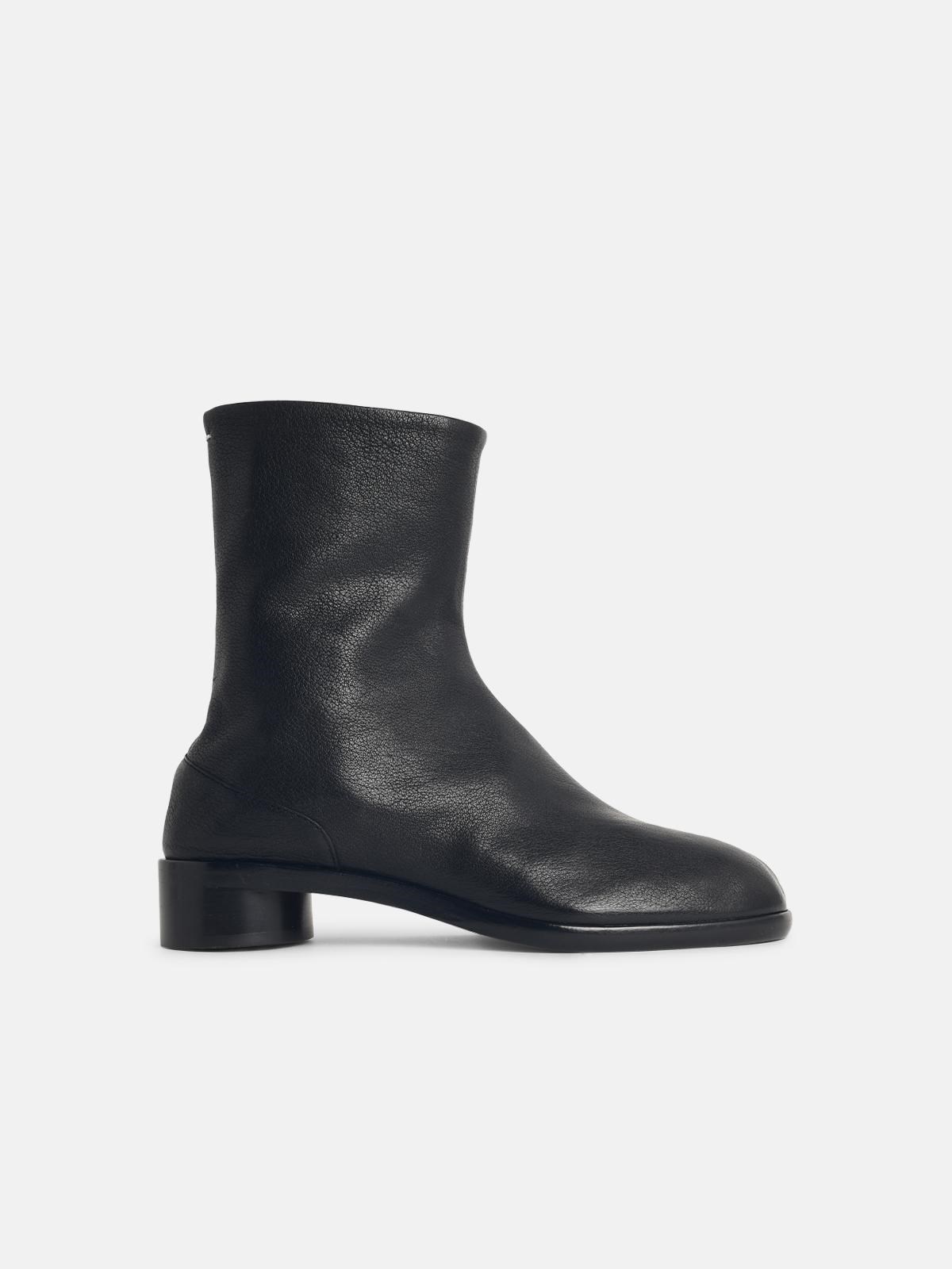 MAISON MARGIELA 'Tabi' Black Leather Ankle Boots
