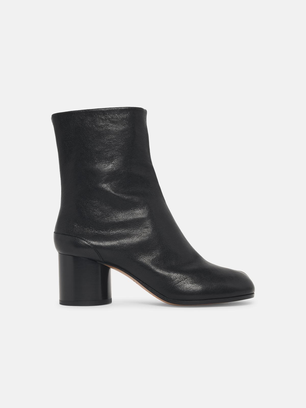 MAISON MARGIELA 'Tabi' Black Leather Ankle Boots