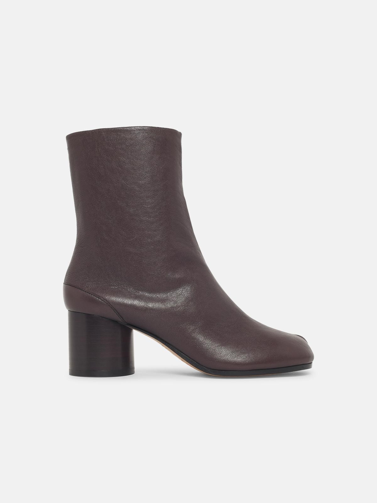 MAISON MARGIELA 'Tabi' Brown Leather Ankle Boots