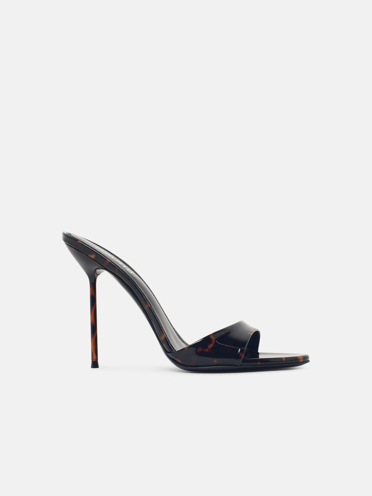 PARIS TEXAS 'Lidia' Brown Leather Mules