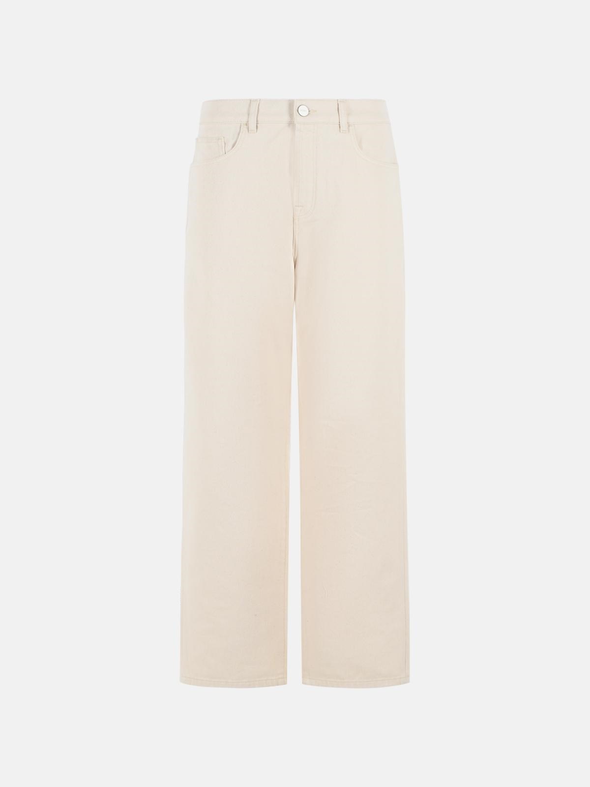 Rohe 'bruun' Baggy Jeans In Cream Cotton