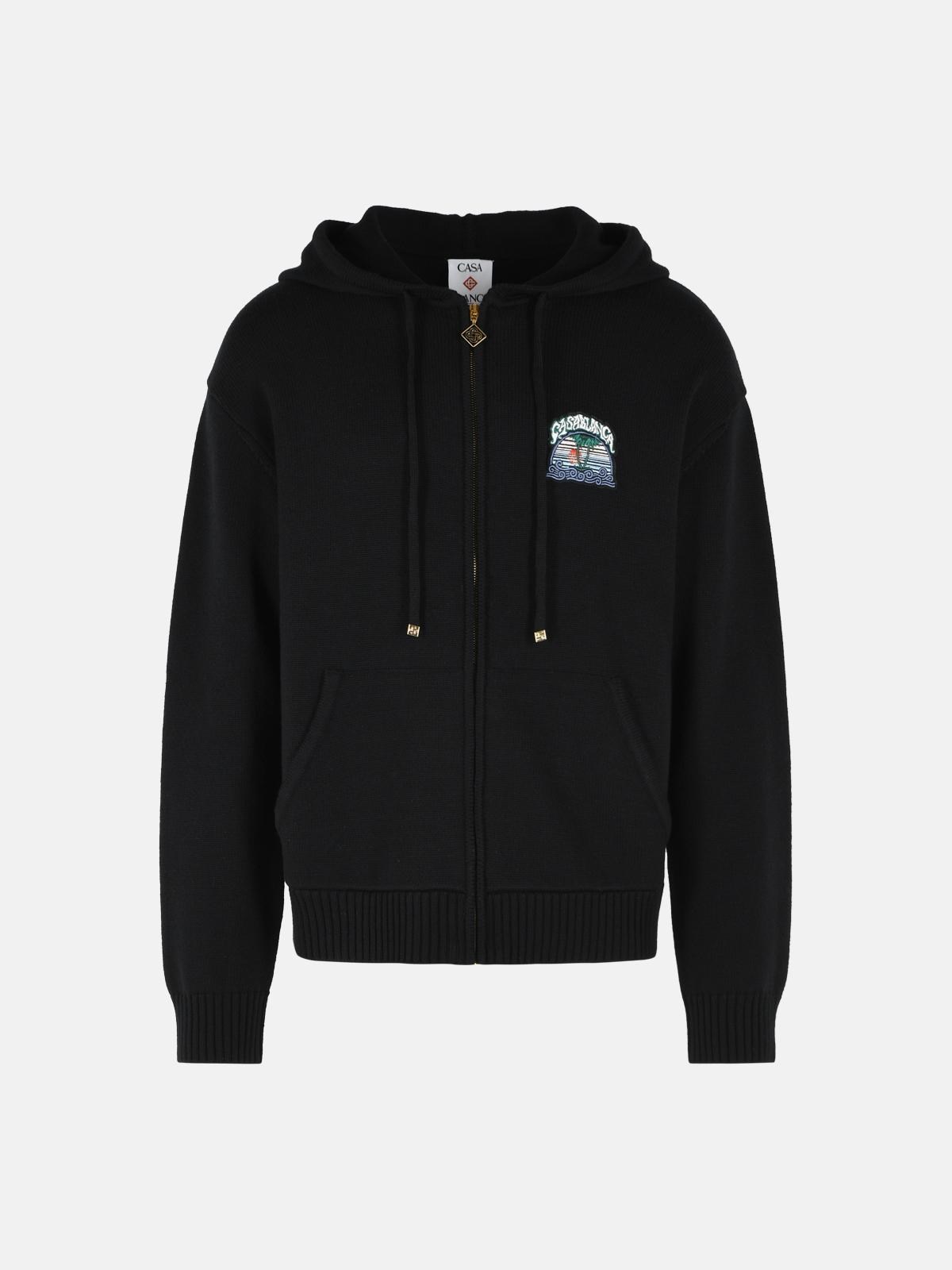 CASABLANCA Black Wool Sweatshirt　カサブランカ ブラック ウール スウェットシャツ CASABLANCA