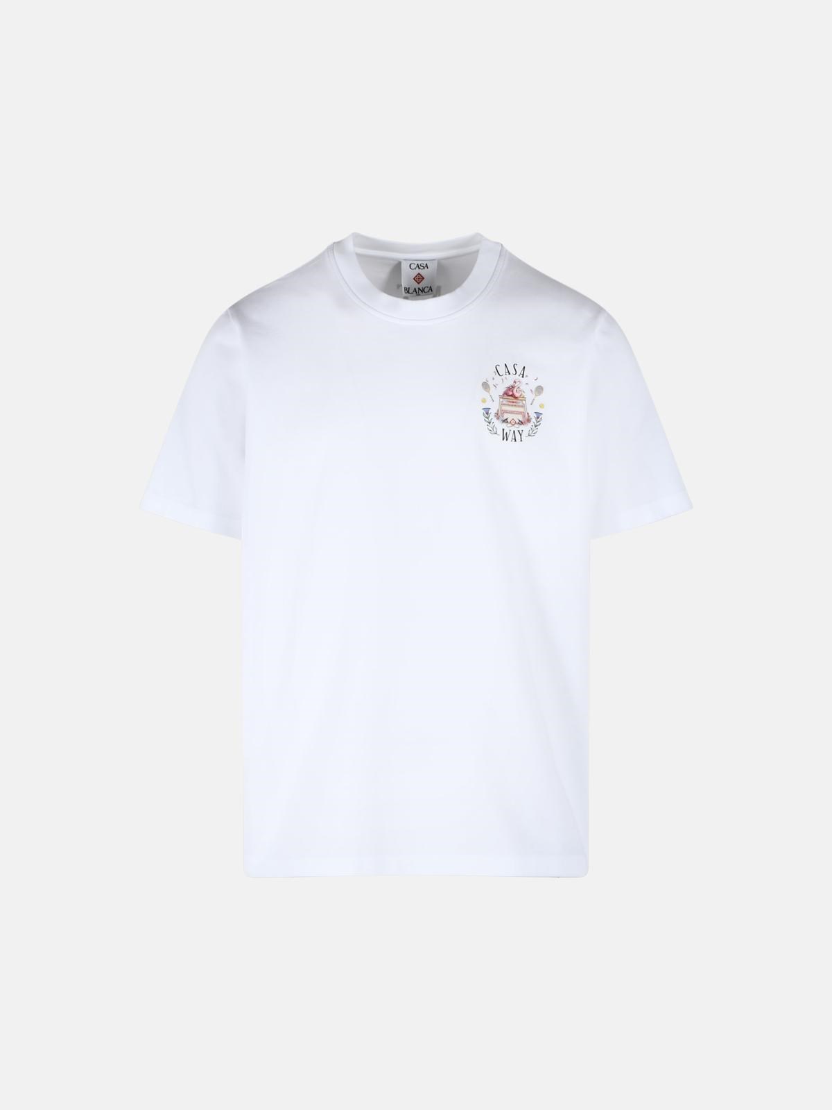 CASABLANCA 'Casaway' White Cotton T-Shirt　CASABLANCA 'Casaway' ホワイト コットン T シャツ CASABLANCA