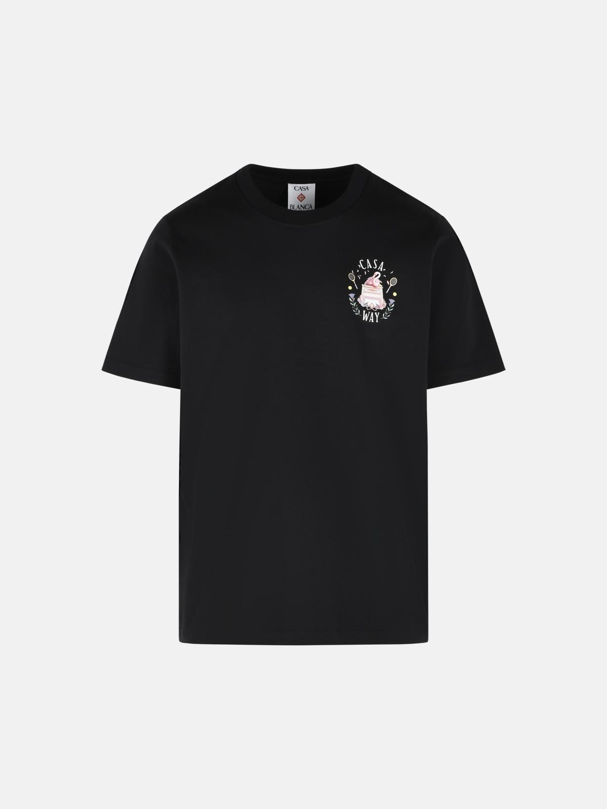 CASABLANCA 'Casaway' Black Cotton T-Shirt　CASABLANCA 'Casaway' ブラック コットン T シャツ CASABLANCA