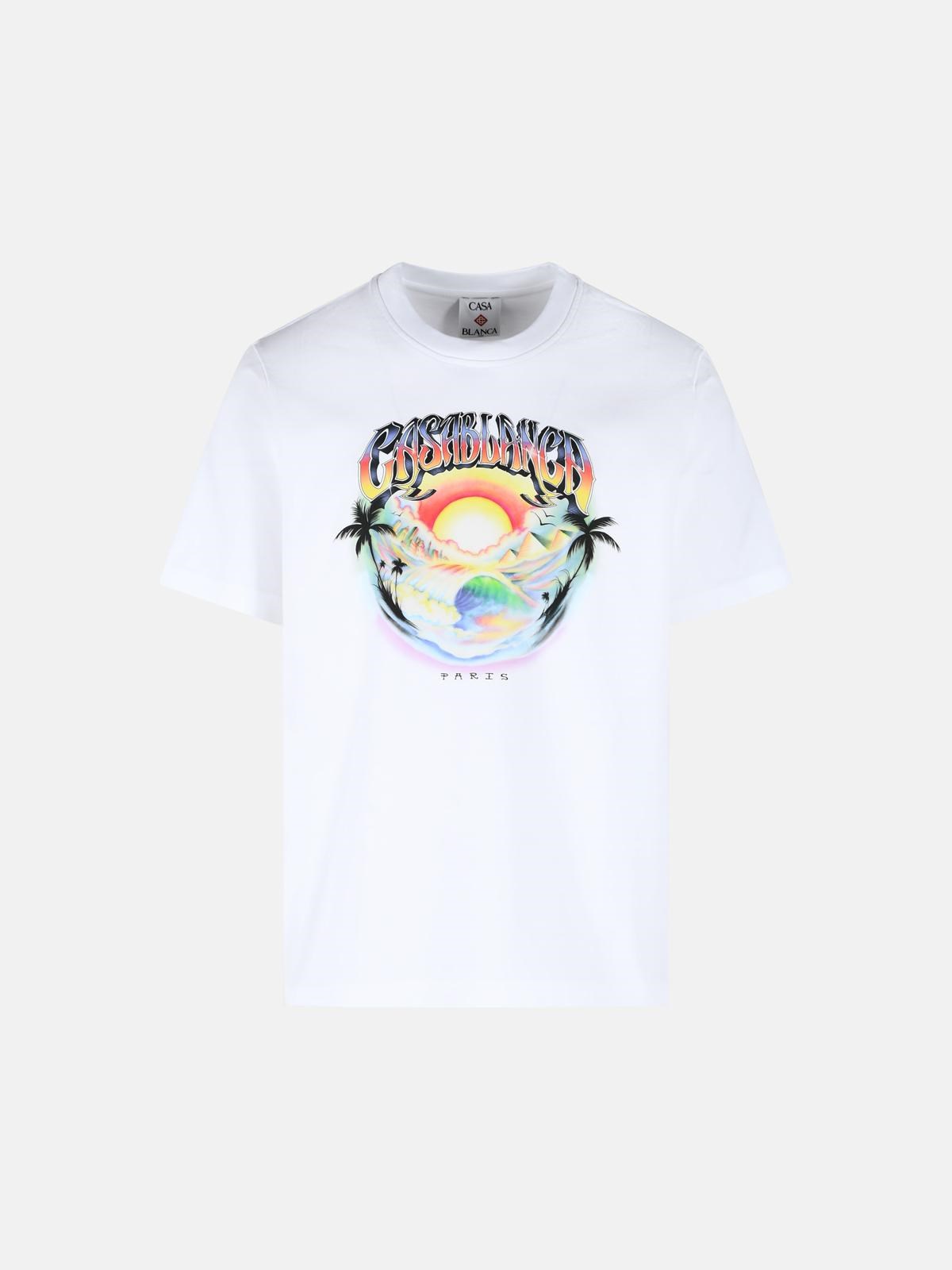 CASABLANCA 'Casa Airspray' White Cotton T-Shirt　カサブランカ Casa Airspra​​y ホワイト コットン T シャツ CASABLANCA