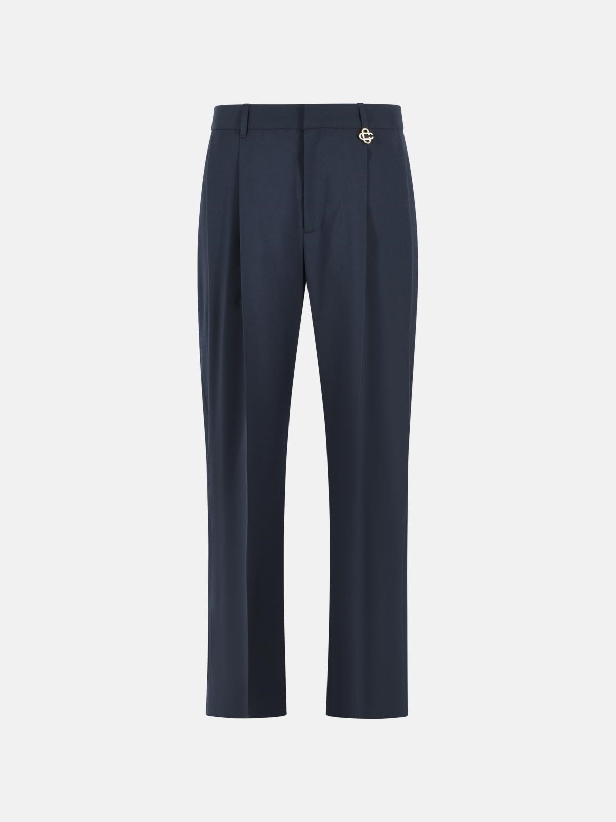 CASABLANCA 'Pleated' Blue Wool Pants　カサブランカ プリーツ ブルー ウール パンツ CASABLANCA