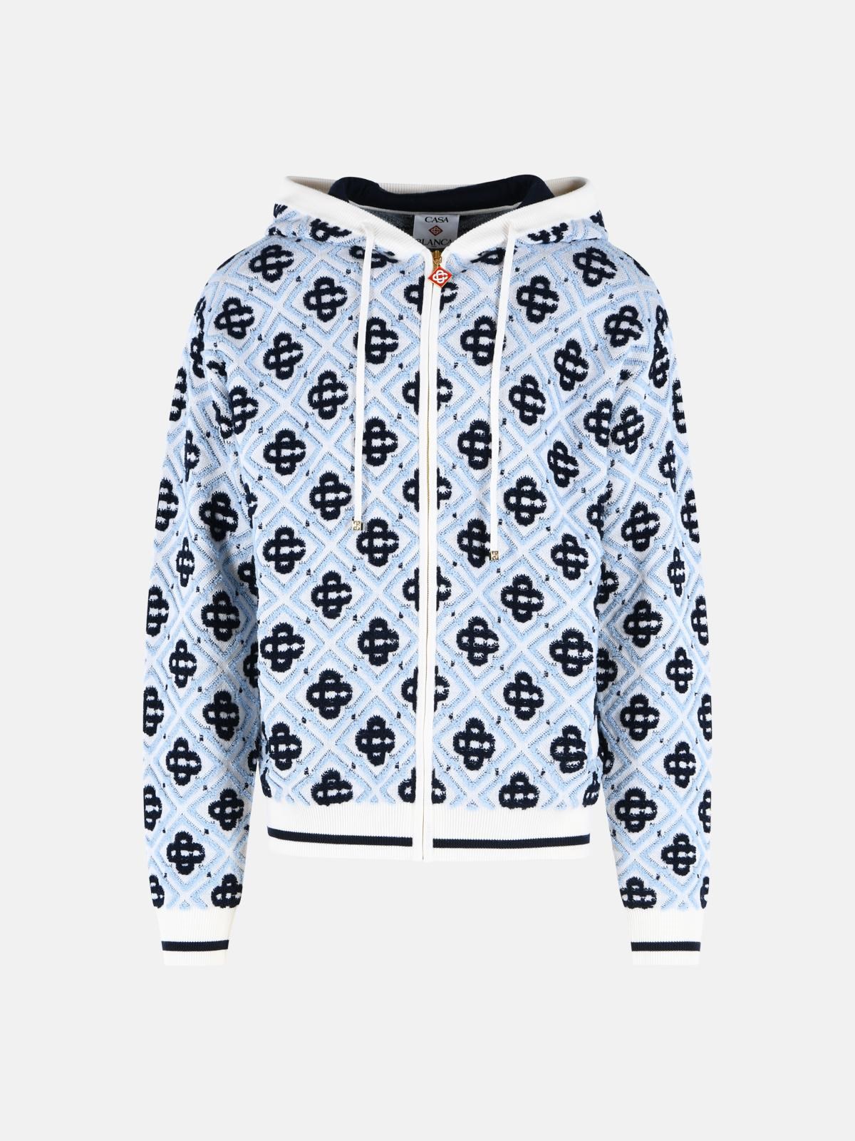 CASABLANCA Blue Wool Sweatshirt　カサブランカ ブルー ウール スウェットシャツ CASABLANCA