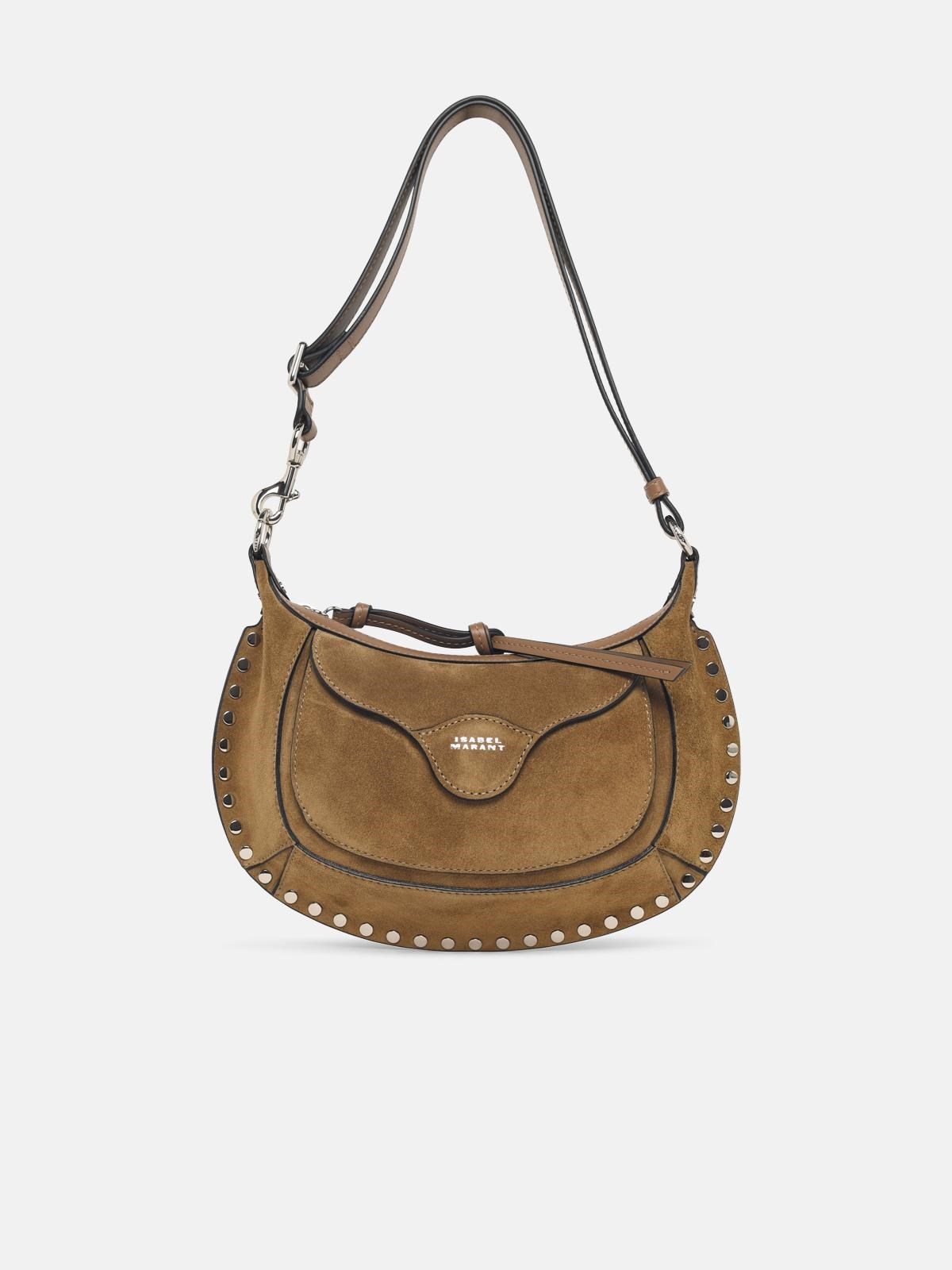 ISABEL MARANT 'Oskan Moon' Beige Suede Bag