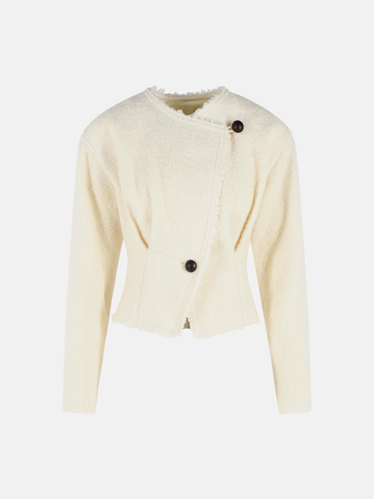 Isabel Marant 'suna' Ivory Virgin Wool Blend Jacket
